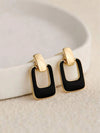 Retro Coffee Square Drop Earrings