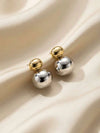 Gold Plated Faux Pearl Stud Earrings