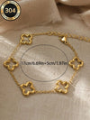 Floral Rhinestone Gold Plated Bracelet Set