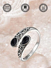 Sterling Silver Black Agate Spoon Ring