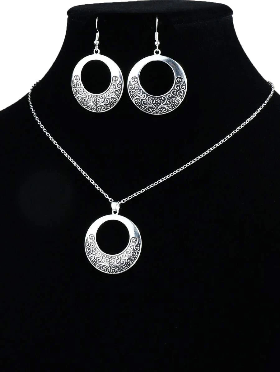 Vintage Hollow Out Geometric Teardrop Earrings