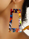 Colorful Geometric Square Drop Earrings