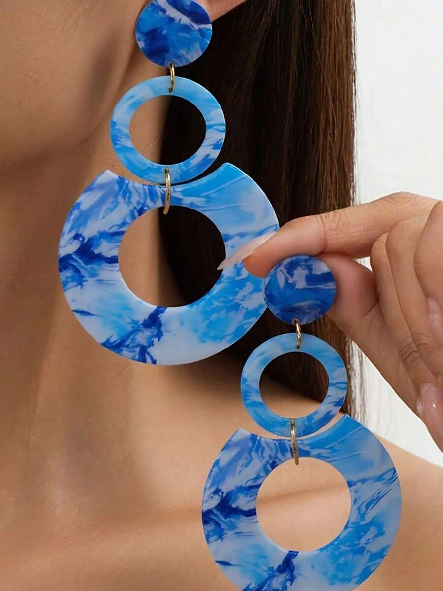 Retro Acrylic Pendant Earrings
