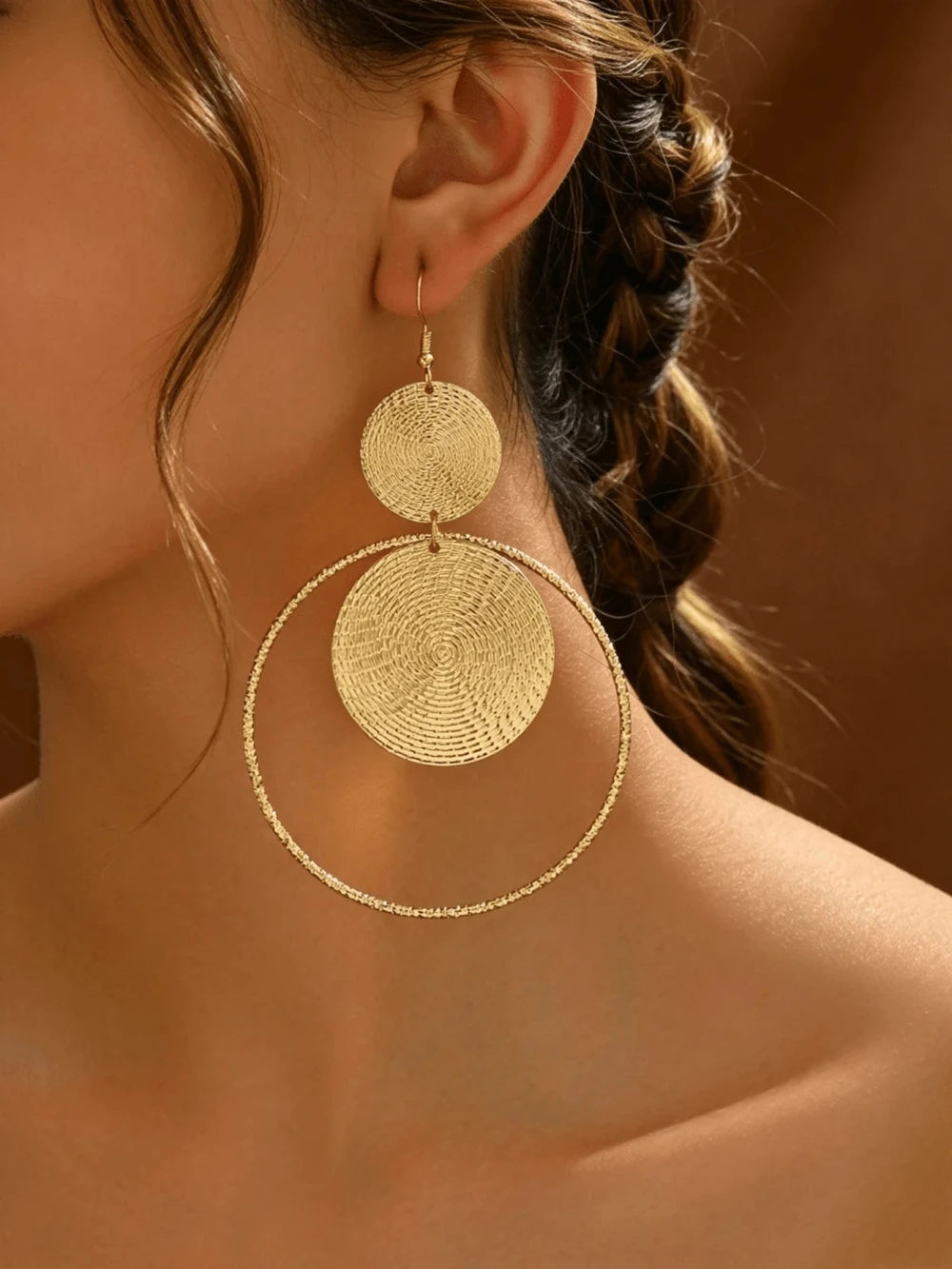 Elegant Personalized Round Large Earrings