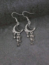 Retro Gothic Crescent Moon Drop Earrings