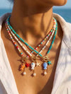 Colorful Fish Pendant Beaded Necklace