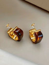 Resin C-Shaped Hoop Earrings