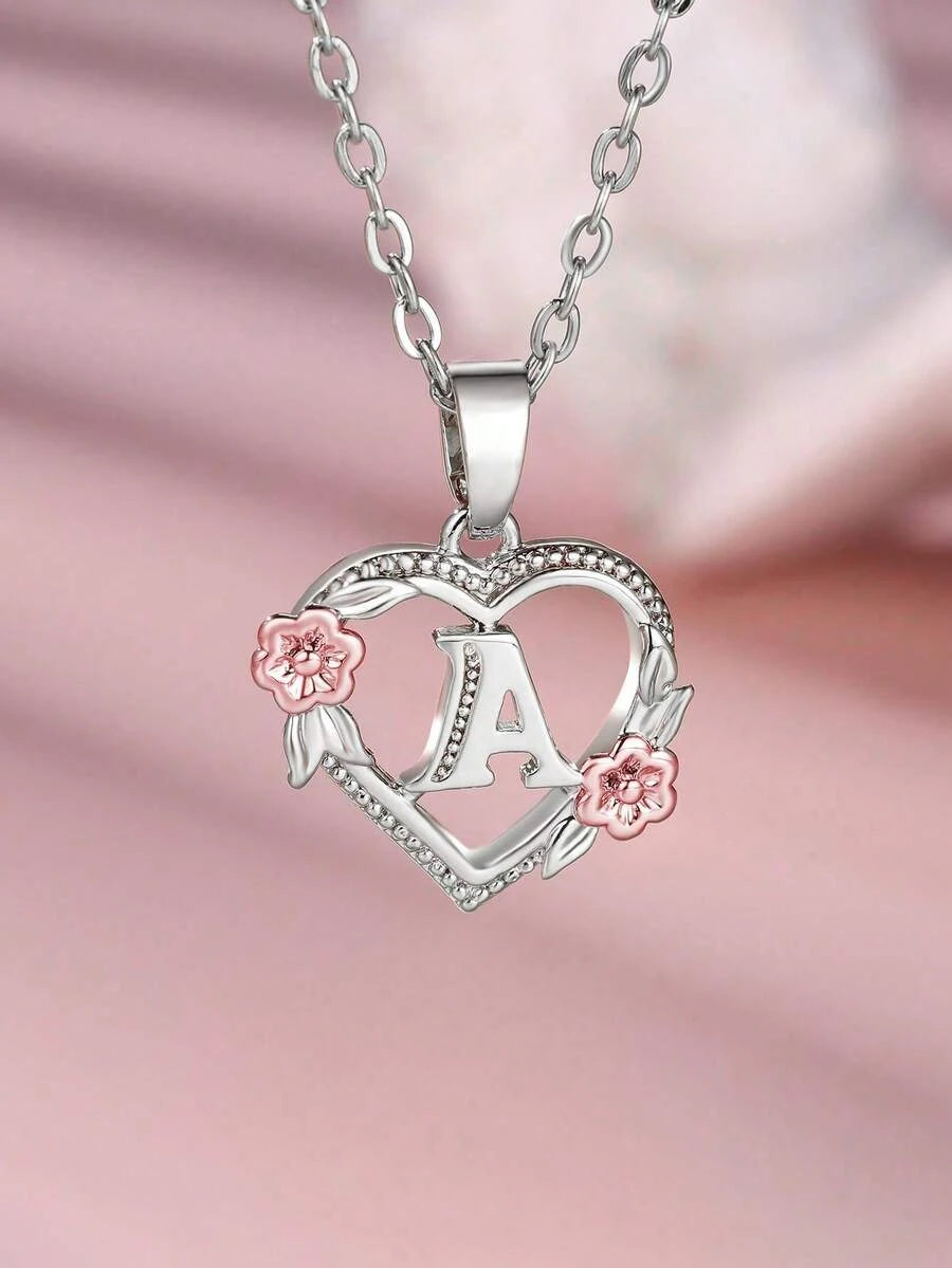 Elegant Gold Initial Heart Necklace