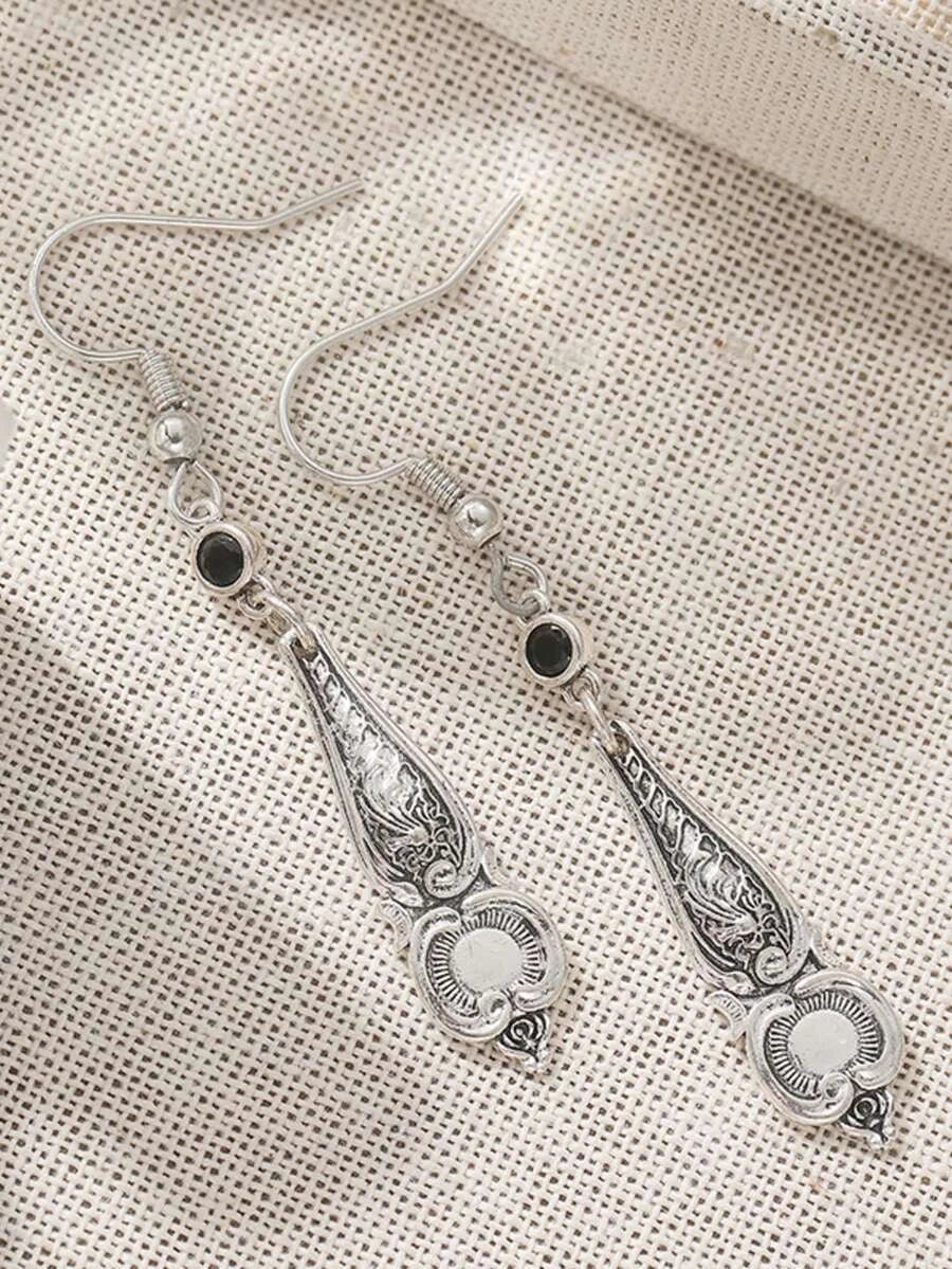 Handmade Vintage Bohemian Silver Dangle Earrings