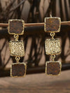 Retro Coffee Square Drop Earrings