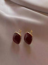 Red French Vintage Geometric Square Earring