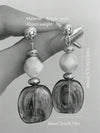 Vintage Asymmetrical Tie Dye Acrylic Long Pendant Earrings