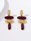 Exaggerated Asymmetric Geometric Enamel Dangle Earrings