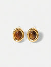 Natural Tiger Eye Stud Earrings
