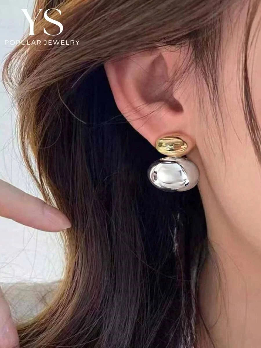 Gold Plated Faux Pearl Stud Earrings