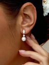 Gold Plated Pearl Bridal Earrings