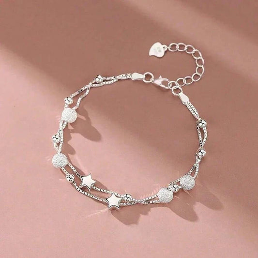 Sterling Silver Star Bead Bracelet