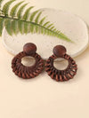 Handmade Woven Rattan Circle Earrings