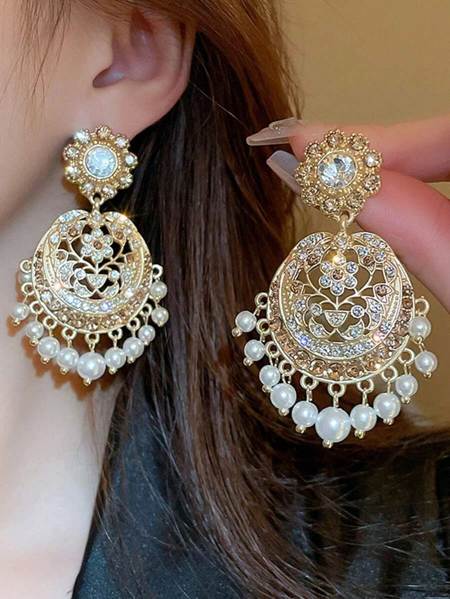 Retro Colorful Flower Stud Earrings
