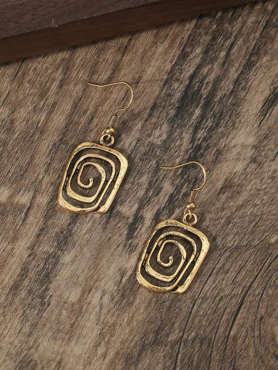 Vintage Style Geometric Drop Earrings