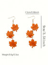 Autumn Maple Leaf Acrylic Earrings