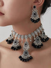 Vintage Tassel Oval Necklace Earring Set