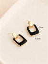 Burgundy Square Drop Earrings
