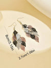 Korean Retro Leaf Tassel Earrings
