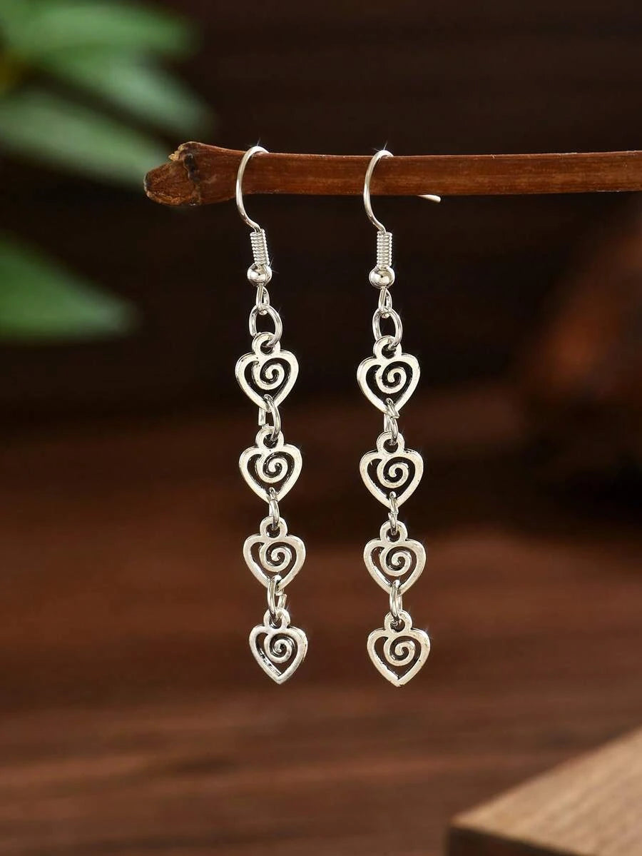 Small Vintage Distressed Geometric Spiral Earrings