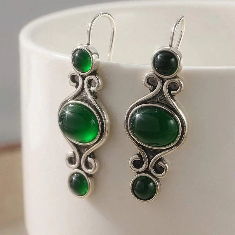 Floral Carved Bead Drop Earrings