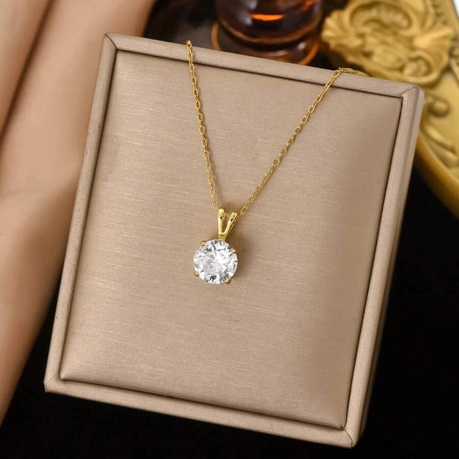 Gold Plated Cubic Zirconia Necklace