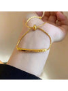 Gold Plated Stainless Steel Curved Tube Charm Bracelet