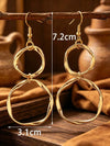 Vintage Gold Asymmetrical Double Hoop Earrings