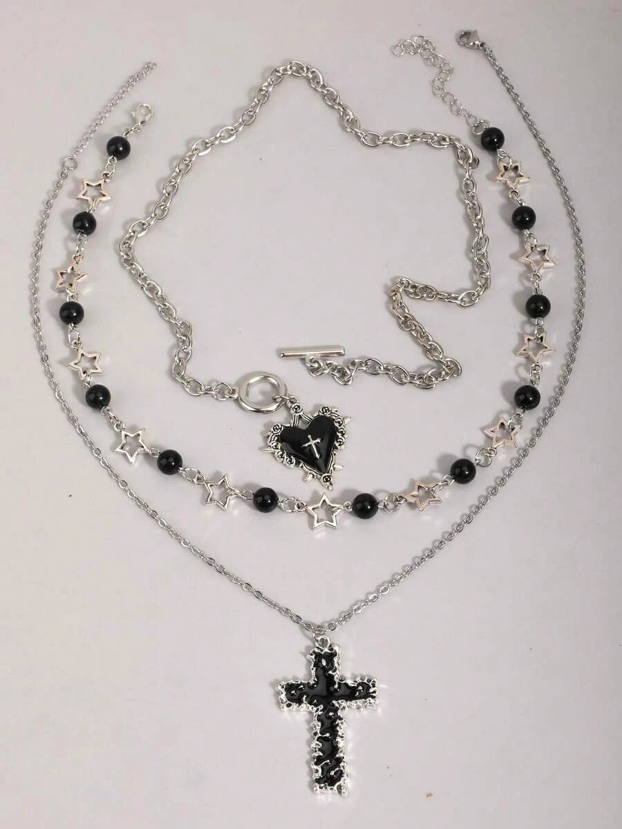 Vintage Gothic Thorn Rose Choker Set