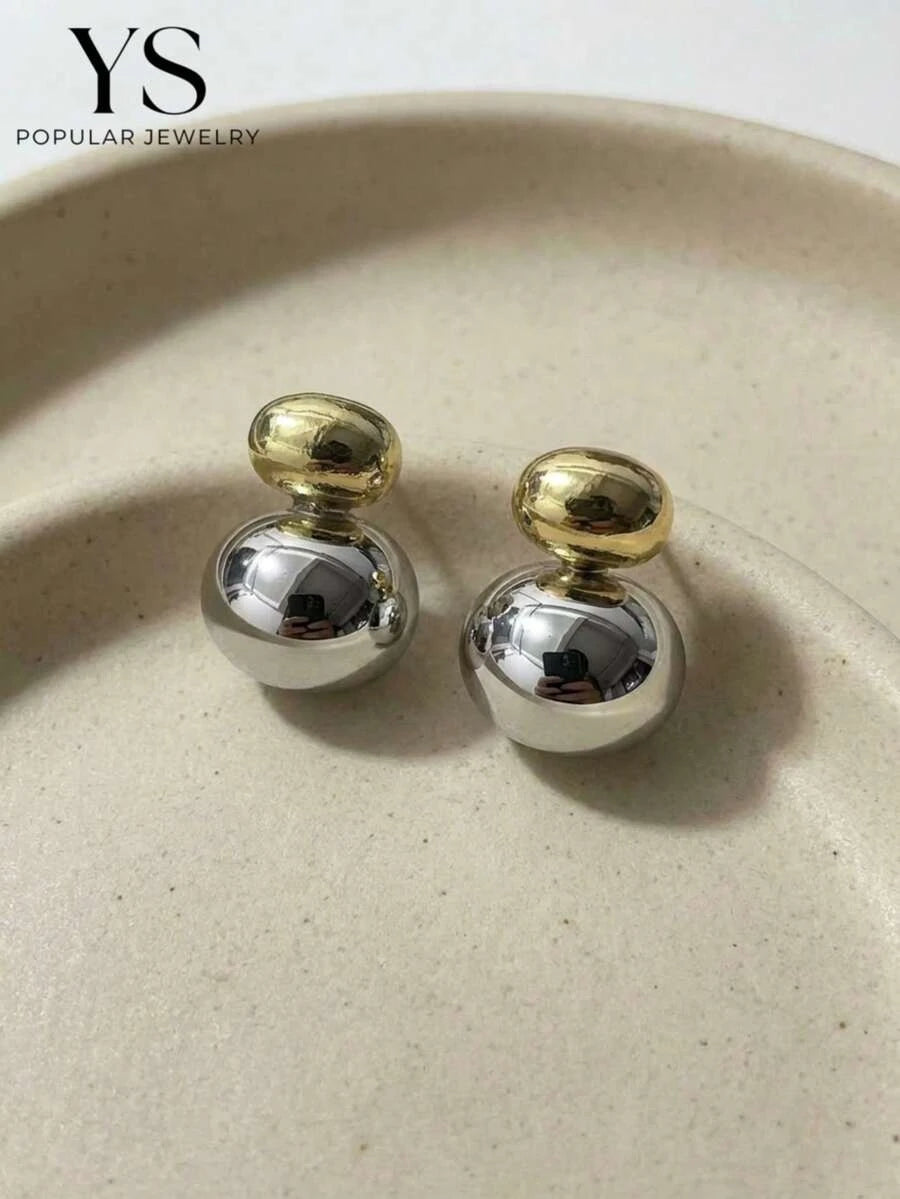 Gold Plated Faux Pearl Stud Earrings