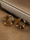 Tiger Eye Beaded Hoop Earrings