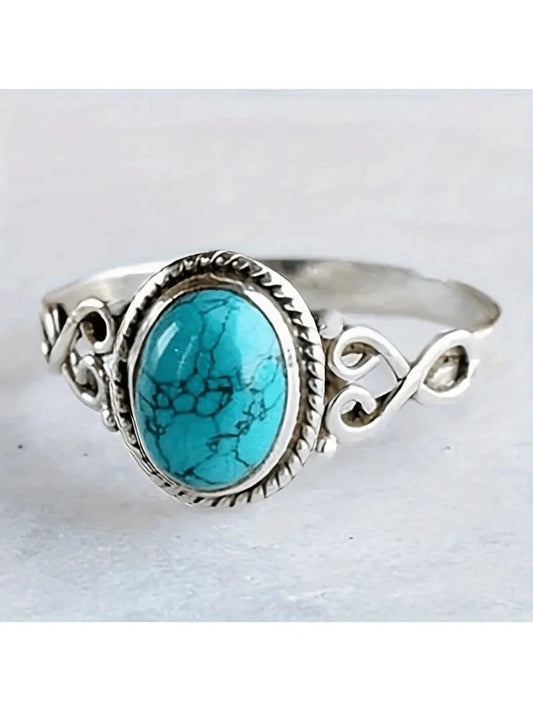 Retro Turquoise Howlite Ring