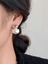 Gold Plated Faux Pearl Stud Earrings