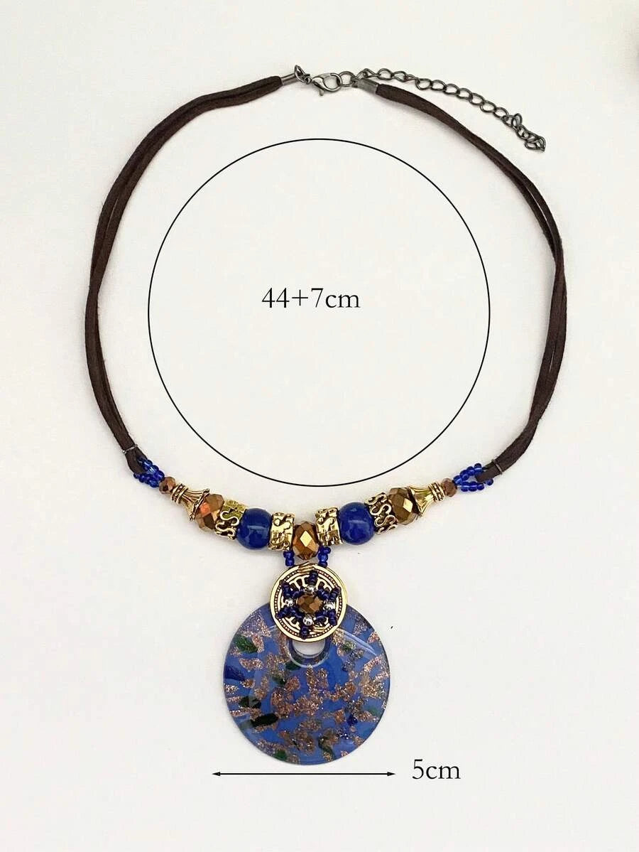 Round Glass Pendant Necklace