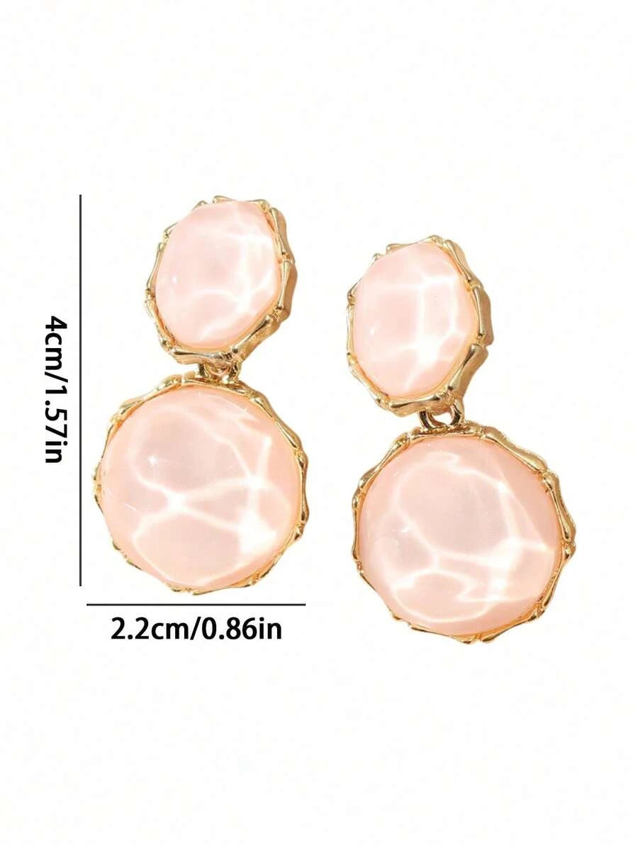 Asymmetric Green Wave Drop Earrings