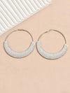 Porcelain Print Hammered Hoop Earrings