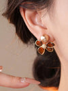 Amber Boho Plant Earrings