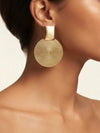 Geometric Disc Patchwork Statement Earrings