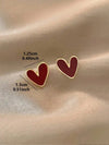 Vintage Oil Drip Heart Stud Earrings