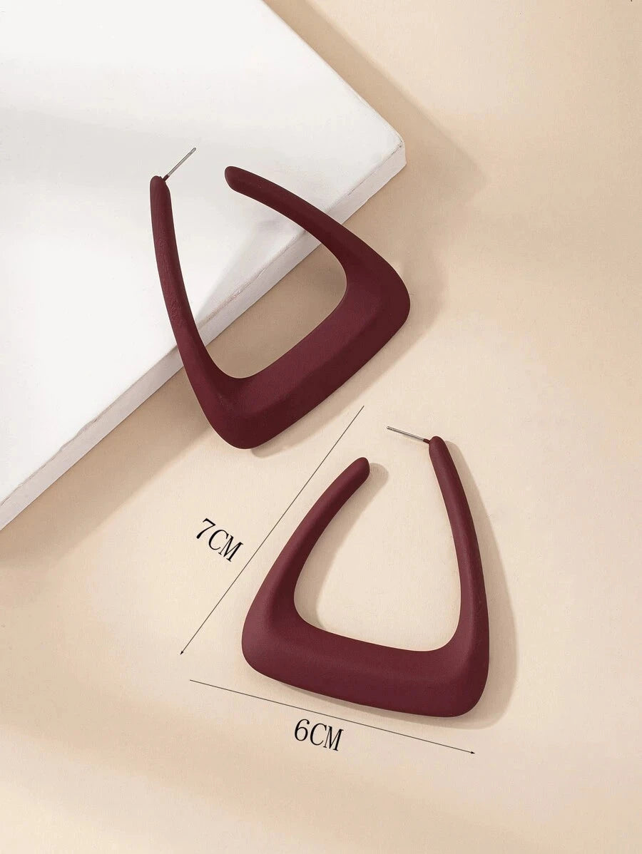 Geometric Design Hoop Earrings