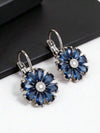 Vintage Floral Royal Blue Dangle Earrings