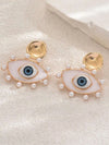 Vintage Pearl Enamel Stud Earrings