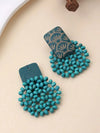 Handmade Wooden Beaded Disc Earrings