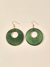 Vintage Wooden Hollow Circle Pendant Earrings