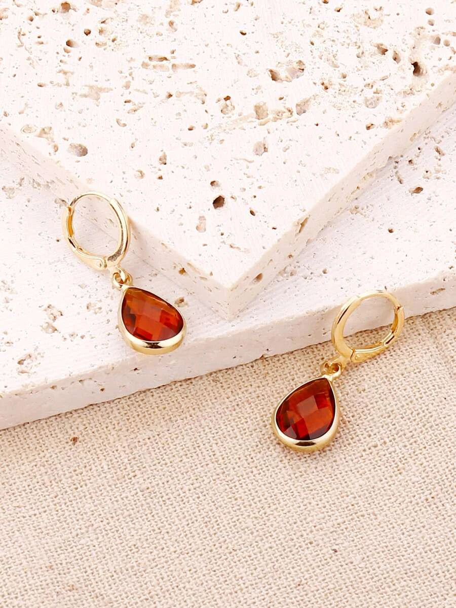 Copper Edged Water Drop Earrings